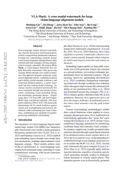 VLA-Mark: A cross modal watermark for large vision-language alignment model