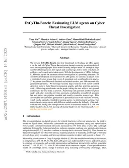 ExCyTIn-Bench: Evaluating LLM agents on Cyber Threat Investigation