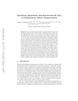 Fair Representation in Parliamentary Summaries: Measuring and Mitigating Inclusion Bias