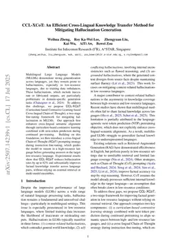 CCL-XCoT: An Efficient Cross-Lingual Knowledge Transfer Method for Mitigating Hallucination Generation