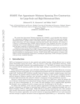 FAMST: Fast Approximate Minimum Spanning Tree Construction for Large-Scale and High-Dimensional Data