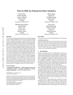 Text-to-SQL for Enterprise Data Analytics