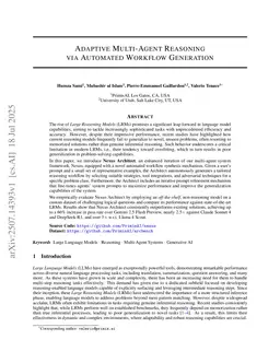Adaptive Multi-Agent Reasoning via Automated Workflow Generation