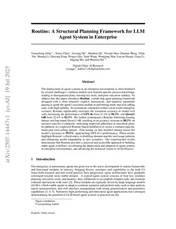 Routine: A Structural Planning Framework for LLM Agent System in Enterprise