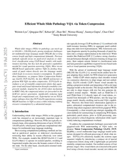 Efficient Whole Slide Pathology VQA via Token Compression