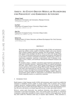 Amico: An Event-Driven Modular Framework for Persistent and Embedded Autonomy