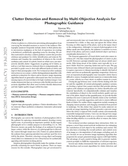 Clutter Detection and Removal by Multi-Objective Analysis for Photographic Guidance