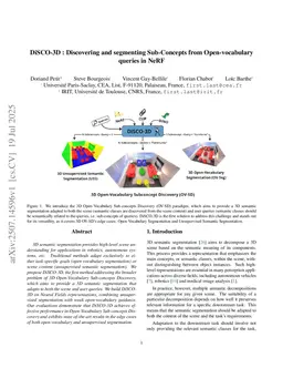 DiSCO-3D : Discovering and segmenting Sub-Concepts from Open-vocabulary queries in NeRF
