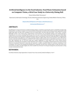 Artificial Intelligence in the Food Industry: Food Waste Estimation based on Computer Vision, a Brief Case Study in a University Dining Hall