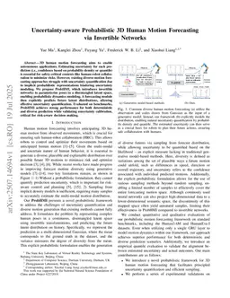 Uncertainty-aware Probabilistic 3D Human Motion Forecasting via Invertible Networks