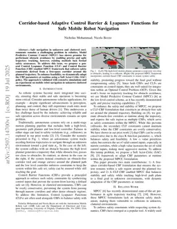 Corridor-based Adaptive Control Barrier and Lyapunov Functions for Safe Mobile Robot Navigation