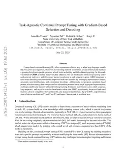 GRID: Scalable Task-Agnostic Prompt-Based Continual Learning for Language Models
