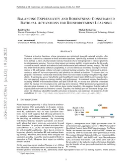 Balancing Expressivity and Robustness: Constrained Rational Activations for Reinforcement Learning