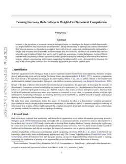 Pruning Increases Orderedness in Recurrent Computation