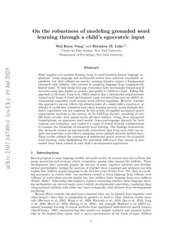 On the robustness of modeling grounded word learning through a child's egocentric input