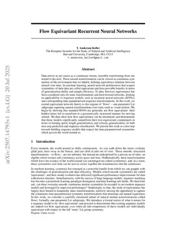 Flow Equivariant Recurrent Neural Networks