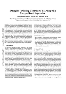 eMargin: Revisiting Contrastive Learning with Margin-Based Separation