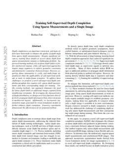 Training Self-Supervised Depth Completion Using Sparse Measurements and a Single Image