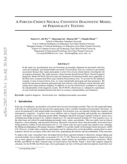 A Forced-Choice Neural Cognitive Diagnostic Model of Personality Testing