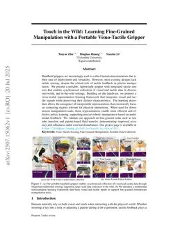 Touch in the Wild: Learning Fine-Grained Manipulation with a Portable Visuo-Tactile Gripper