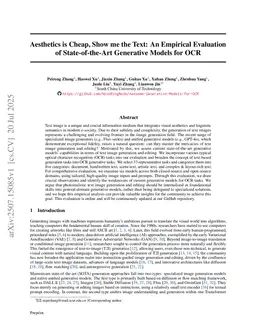 Aesthetics is Cheap, Show me the Text: An Empirical Evaluation of State-of-the-Art Generative Models for OCR