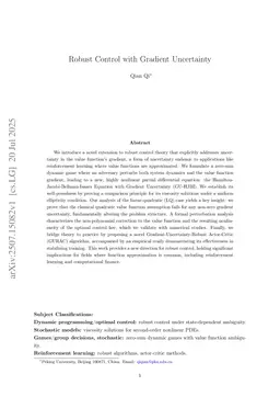 Robust Control with Gradient Uncertainty
