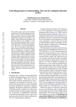 From Disagreement to Understanding: The Case for Ambiguity Detection in NLI