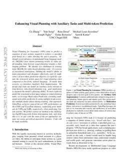 Enhancing Visual Planning with Auxiliary Tasks and Multi-token Prediction