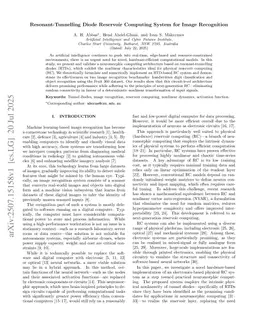 Resonant-Tunnelling Diode Reservoir Computing System for Image Recognition