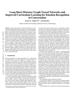 Long-Short Distance Graph Neural Networks and Improved Curriculum Learning for Emotion Recognition in Conversation