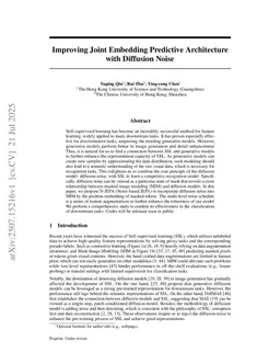 Improving Joint Embedding Predictive Architecture with Diffusion Noise