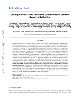 Solving Formal Math Problems by Decomposition and Iterative Reflection