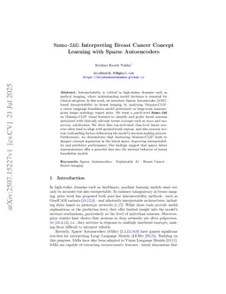 Mammo-SAE: Interpreting Breast Cancer Concept Learning with Sparse Autoencoders