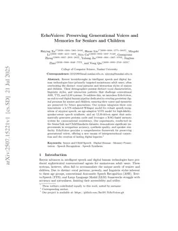 EchoVoices: Preserving Generational Voices and Memories for Seniors and Children