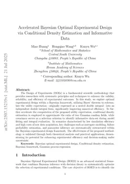Accelerated Bayesian Optimal Experimental Design via Conditional Density Estimation and Informative Data