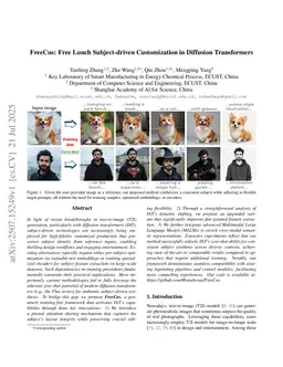 FreeCus: Free Lunch Subject-driven Customization in Diffusion Transformers