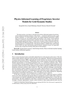 Physics-Informed Learning of Proprietary Inverter Models for Grid Dynamic Studies