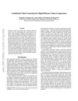 Conditional Video Generation for High-Efficiency Video Compression