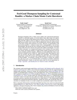 Feel-Good Thompson Sampling for Contextual Bandits: a Markov Chain Monte Carlo Showdown