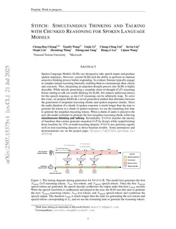 STITCH: Simultaneous Thinking and Talking with Chunked Reasoning for Spoken Language Models