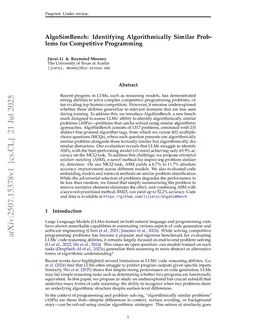 AlgoSimBench: Identifying Algorithmically Similar Problems for Competitive Programming