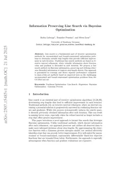Information Preserving Line Search via Bayesian Optimization