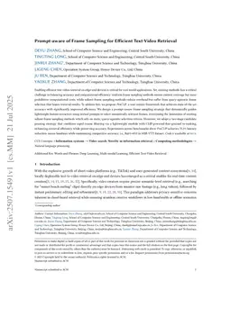 Prompt-aware of Frame Sampling for Efficient Text-Video Retrieval