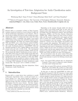 An Investigation of Test-time Adaptation for Audio Classification under Background Noise