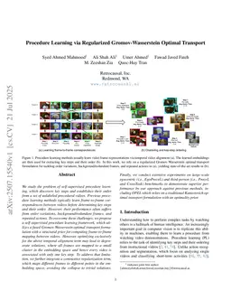 Procedure Learning via Regularized Gromov-Wasserstein Optimal Transport