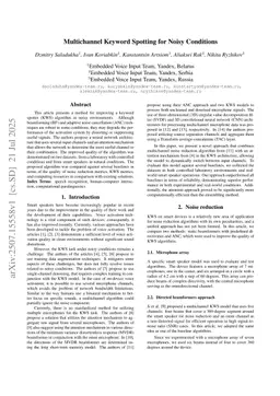 Multichannel Keyword Spotting for Noisy Conditions