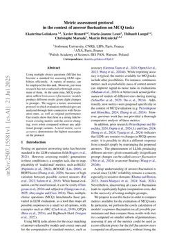 Metric assessment protocol in the context of answer fluctuation on MCQ tasks