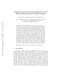Estimation of Payload Inertial Parameters from Human Demonstrations by Hand Guiding