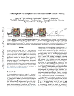 SurfaceSplat: Connecting Surface Reconstruction and Gaussian Splatting