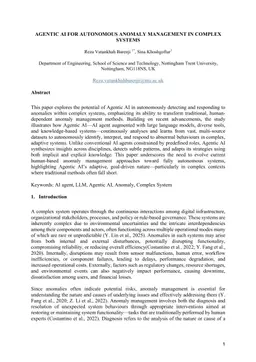 Agentic AI for autonomous anomaly management in complex systems